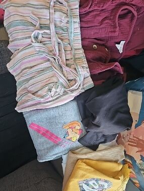 Bundle Of 7 Forever 21 Kids Multicolor Striped Tank Top and Mixed Tops Lot